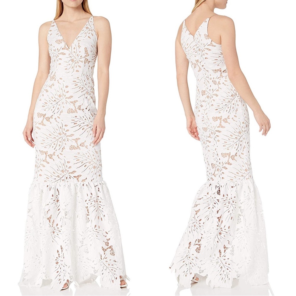 NWT Dress the Population Brooke Mermaid Lace Gown
